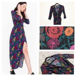 American Apparel floral wrap dress